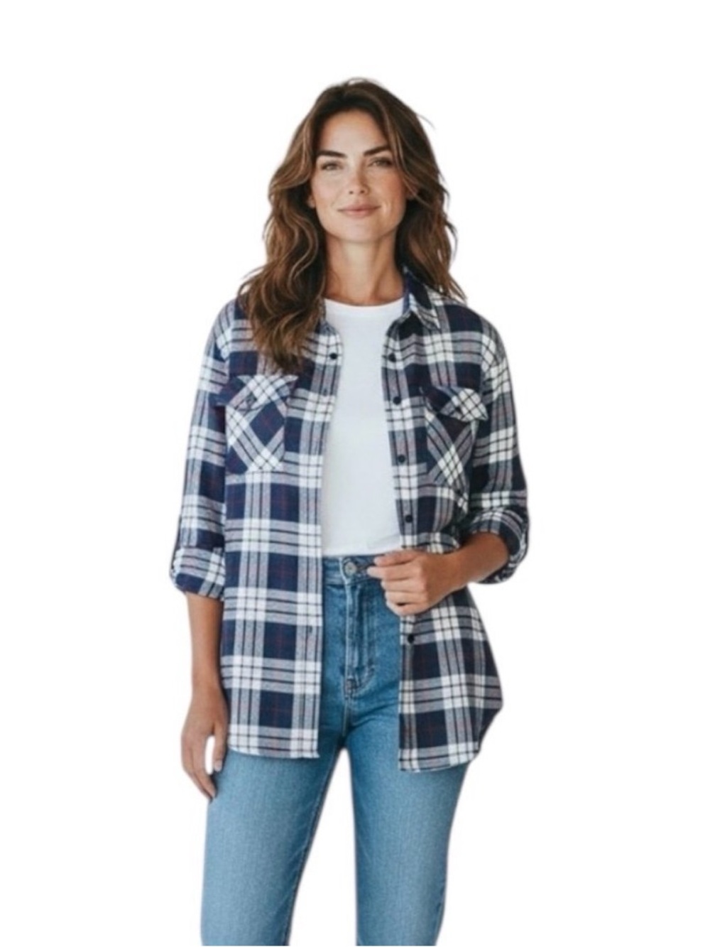 UNTUCKit Women’s SORBO Plaid Long Sleeve Shirt Sz 6 NWT